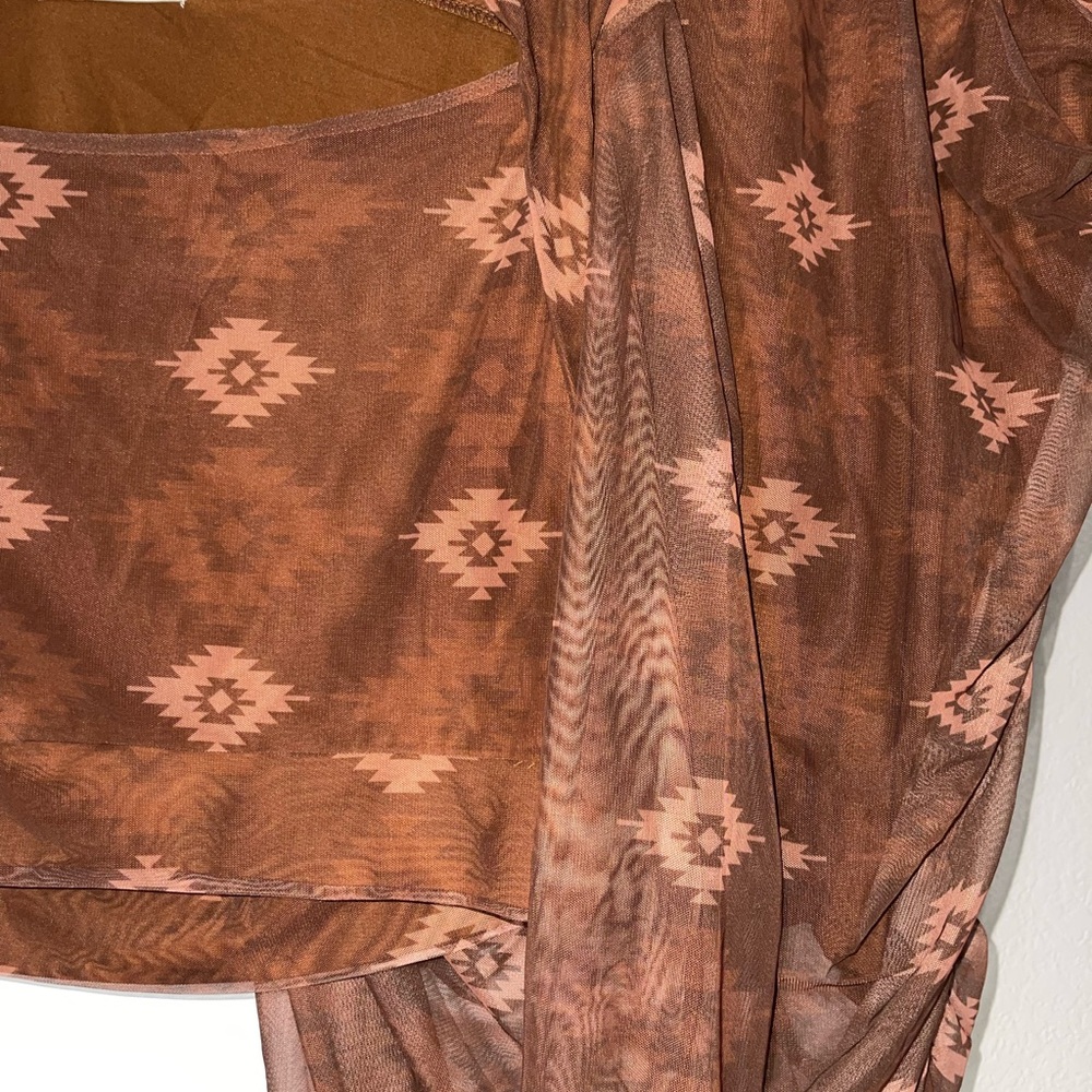 Brown Patterned Two-Piece Set - Picture 2 of 2